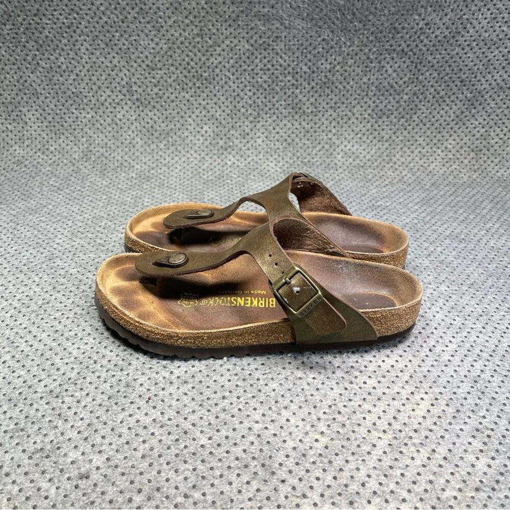 Birkenstock Gizeh Gold Leather Straps Size 5 Women’s